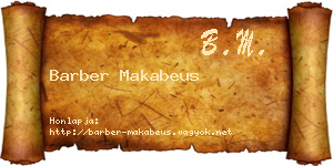 Barber Makabeus névjegykártya